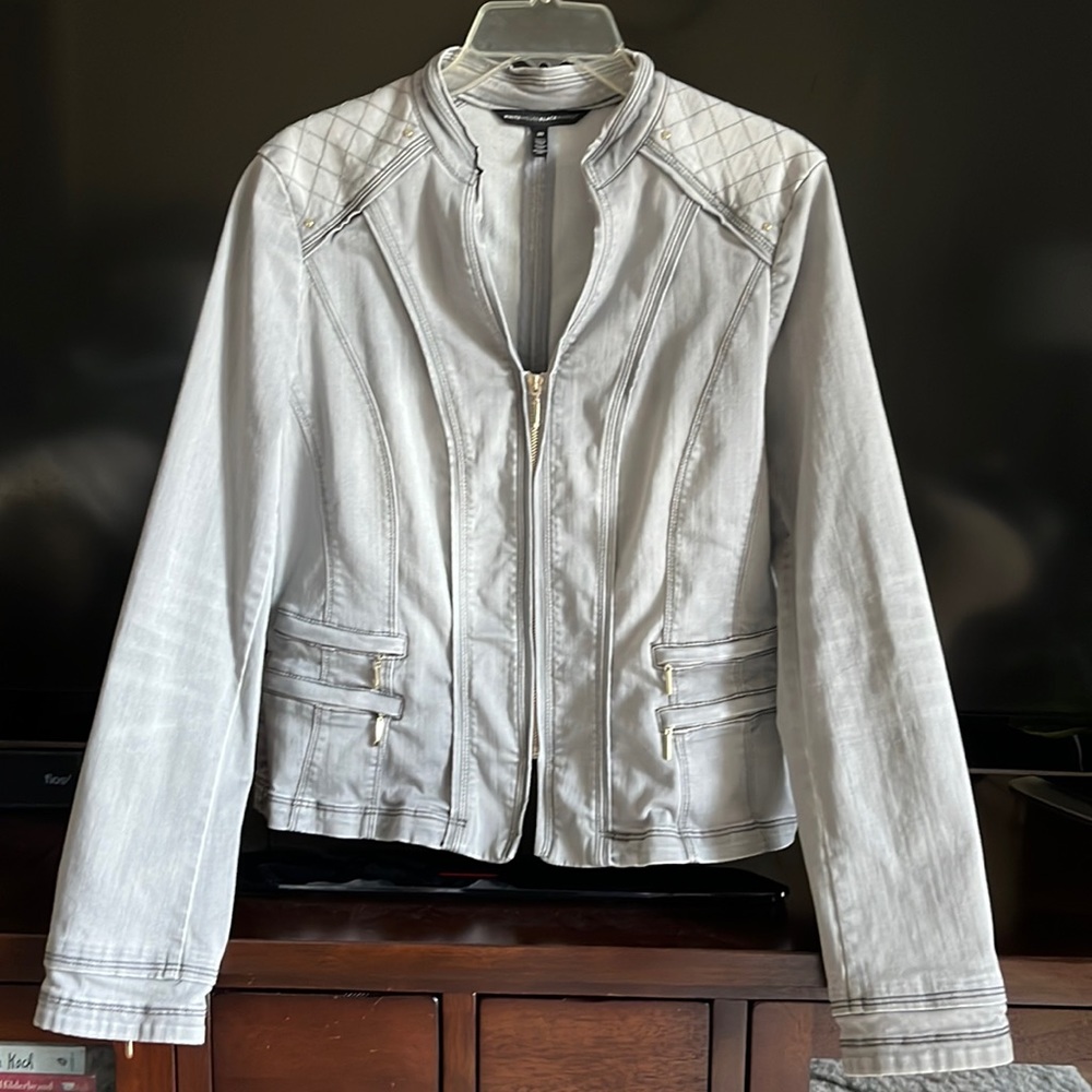 WHBM Cropped Gray Jacket